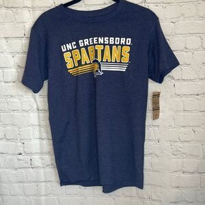 Boys UNC Greensboro Spartans Gold and Blue Short Sleeve Tshirt size xl, new